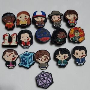 16 Stranger Things Character Shoe Croc Charms Set